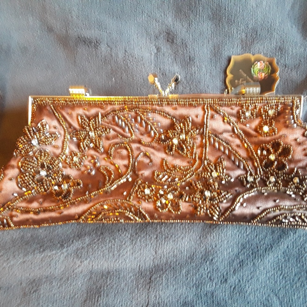 IN'S Vintage Inspired Beaded Purse-Light Purplish